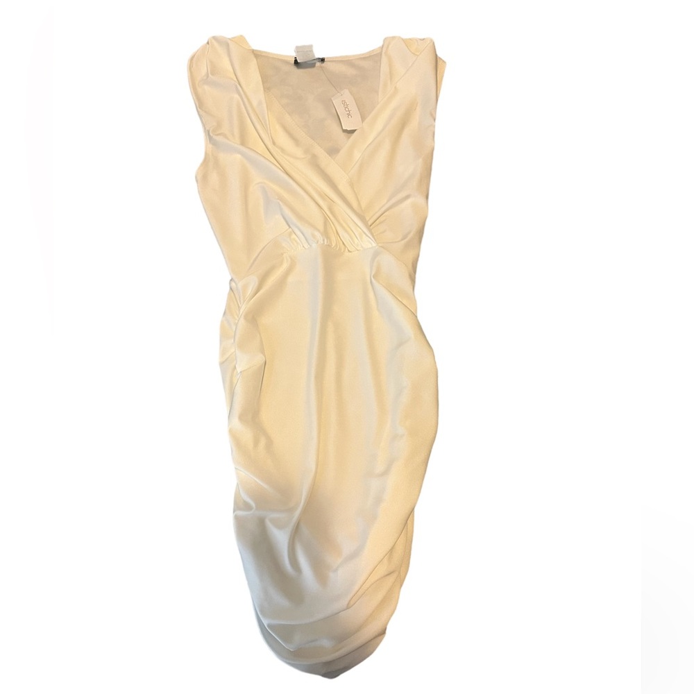 Satin Sleeveless Ruched Bodycon dress- M